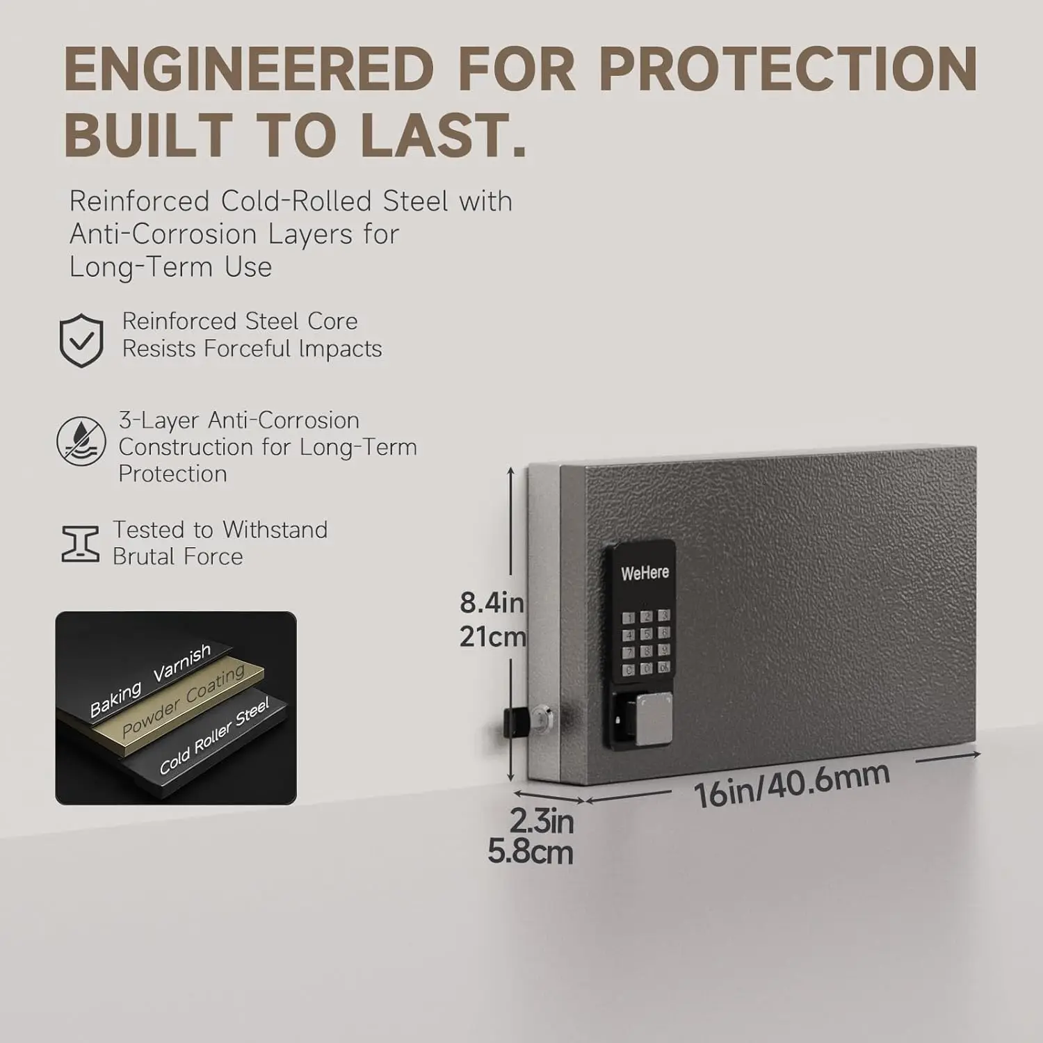 WeHere Remote authorization unlocking Smart Lock Box, 24 Keys Storage Cabinet Wall Mount,OTP/APP Bluetooth/WiFi/Code/Key Unlock