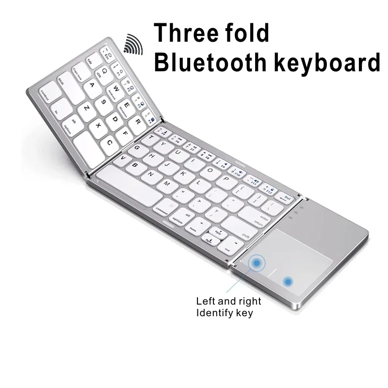 keyboard Wireless bluetooth  three folding keyboard B033 mobile tablet system general touch pad with the mouse