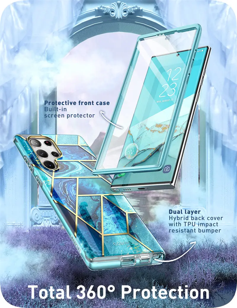 For Samsung Galaxy S23 Ultra Case 6.8“ (2023 Release) I-BLASON Cosmo Slim Stylish Protective Case with Built-in Screen Protector