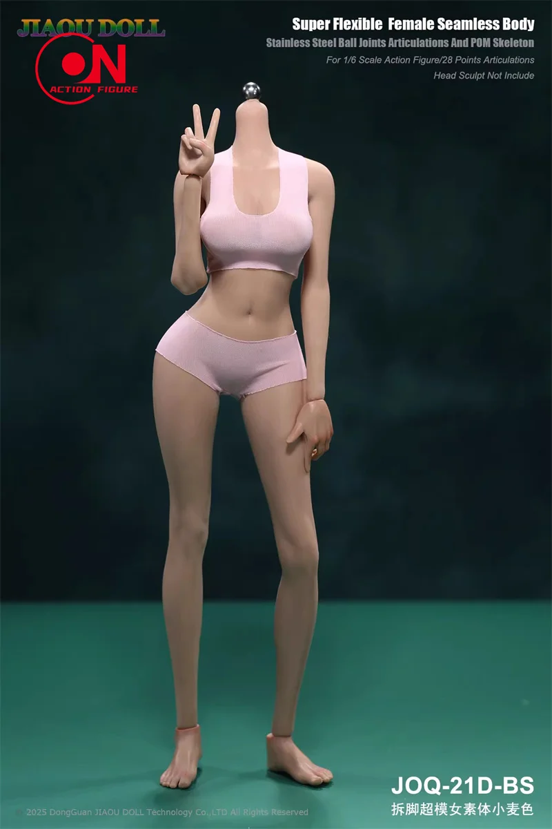 JIAOU DOLL JOQ-21D 1/6 Supermodelo Menina de Pernas Longas Corpo Sem Costura Com Pés Destacáveis 12 ''Flexível Soldado Bonecos de Figura de Ação