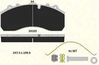 Store code: B2910530014 for/rear brake BALATASI pin perforated DAILY BUS 0403 ACTROS ATEGO AXOR ECONIC tourism