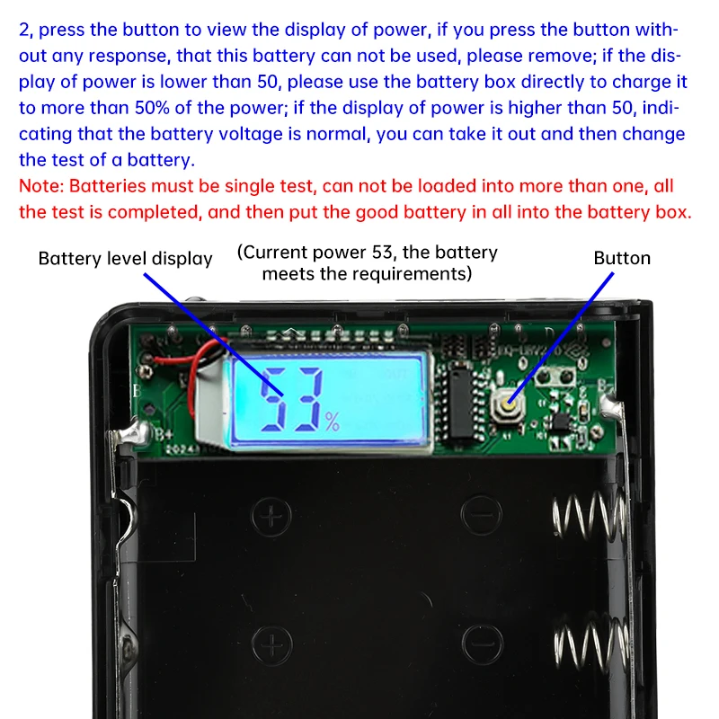 Portable 8*18650 Battery Holder DIY kit LCD Display Dual USB Power Bank Case Welding-free Battery Box for Mobile Phone Charging view 3