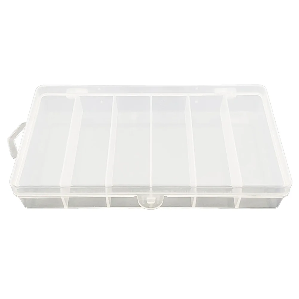 1pc Six Grids Fishing Tackle Bait Box Transparent PVC Plastic Lure Hook Boxes Case Pesca Fishing Accessories Storage Organizer