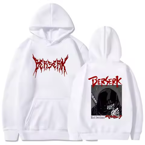 Japanese Manga Berserk Hoodie Men's Novelty Long Sleeve Autumn/Winter Sweatshirts Anime Cartoon Print Hoodie Gothic Pullovers