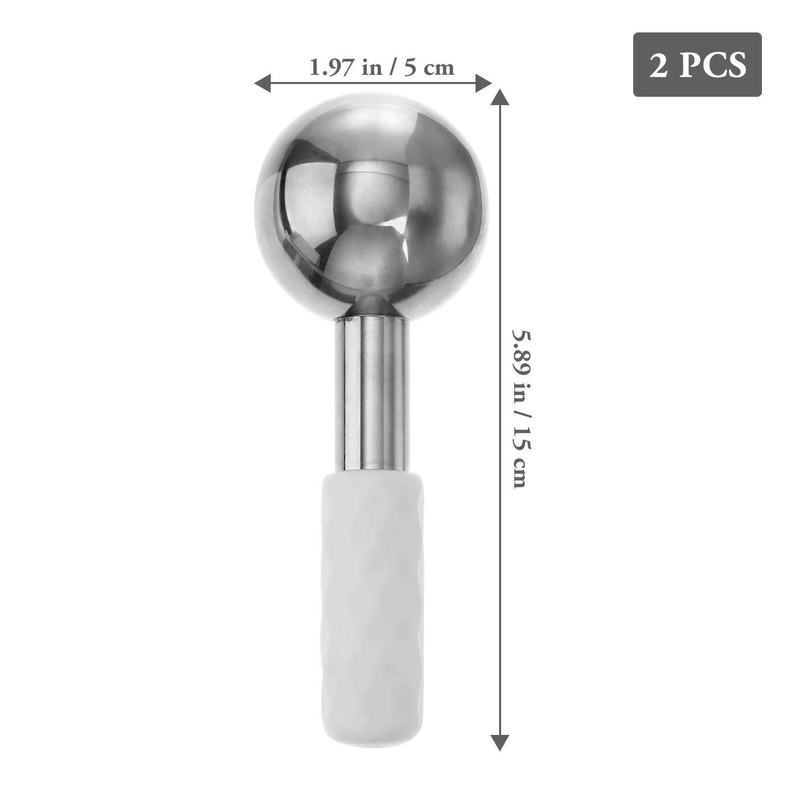 Bola de masaje de acero inoxidable, globo de hielo para cara, cuello, cuerpo, cuidado de la piel, juego de rodillos faciales antienvejecimiento, herramienta de enfriamiento, 2 uds.