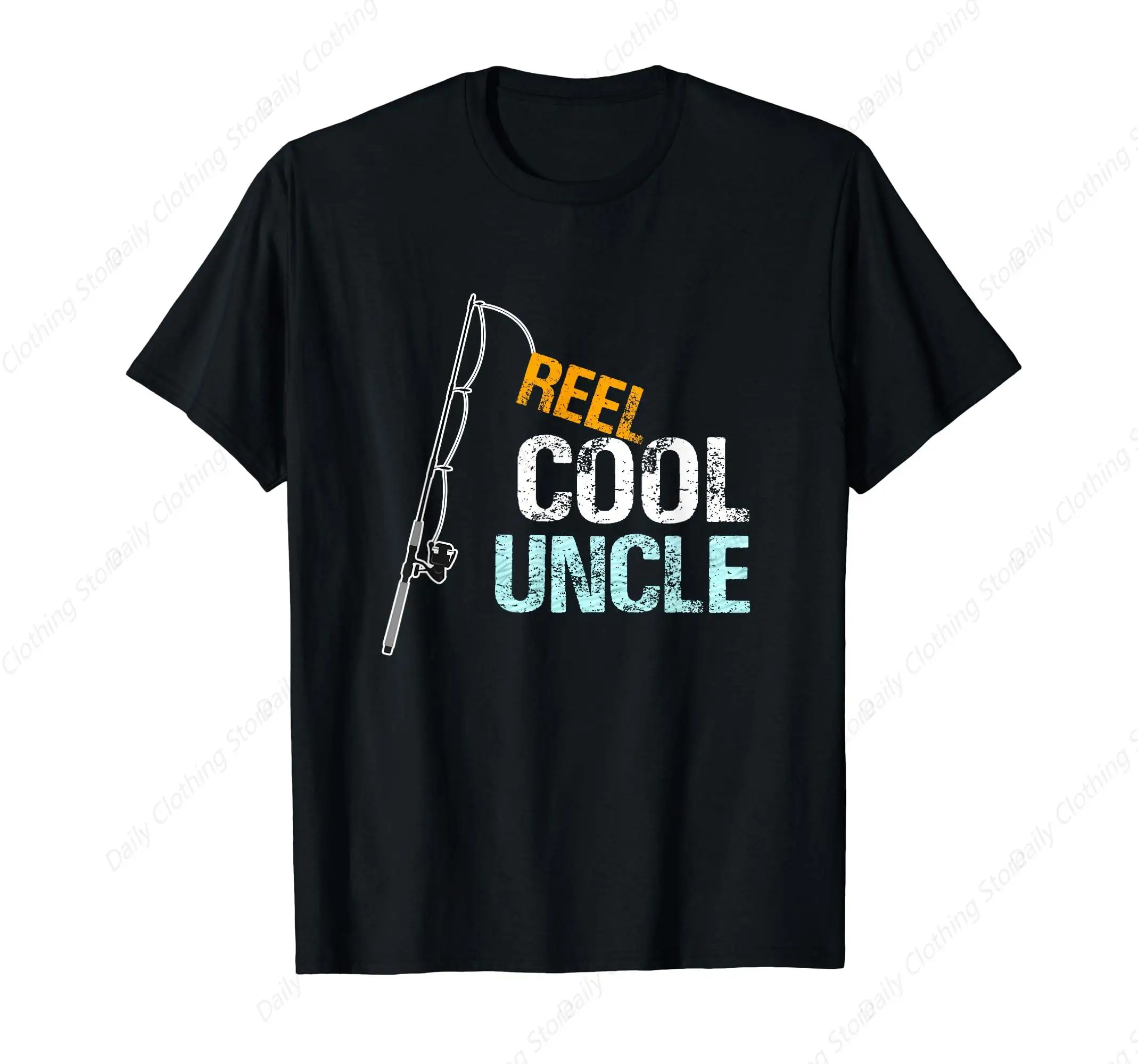 Reel Cool Uncle Graphic Uncle Gift From Niece Or Nephew T-Shirt Sport Leisure Tee Funny Graphic Clothing Gifts Short Sleeve Outf