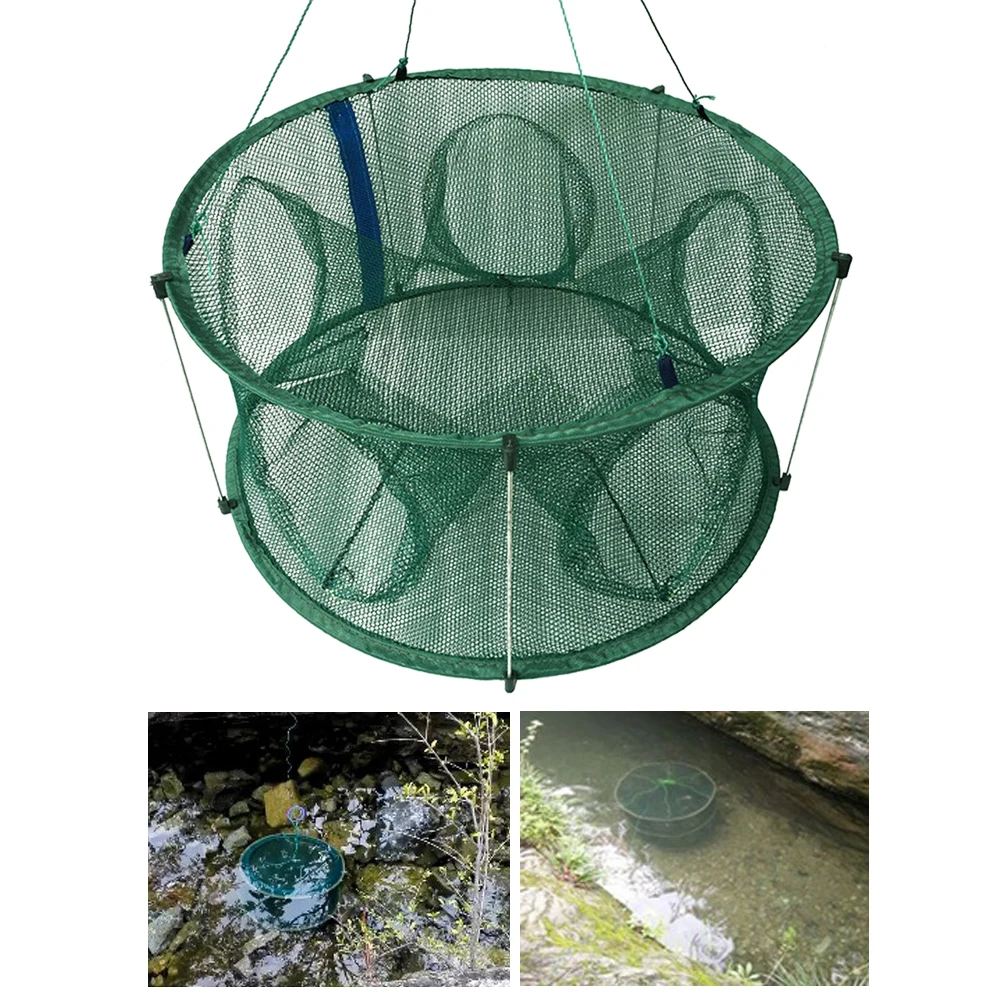 

Fishing Nets Cage Tool Portable Mesh Trap Fold Green Automatic Foldable