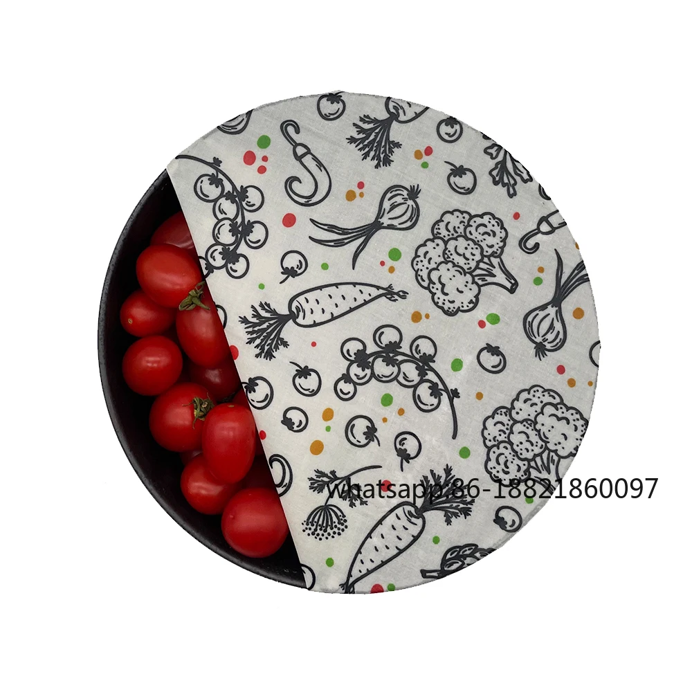 

Многоразовая упаковка для пищевых продуктов из пчелиного воска для крышки чаши для хлеба и сэндвичей, набор из 3 размеров