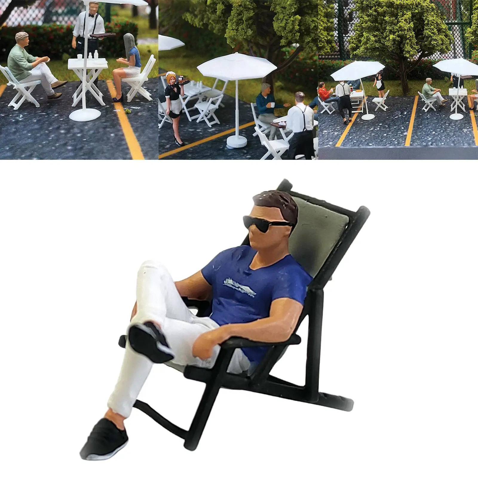 RM 1/64 페인티드 피규어 웨이터 매니저 장면 철도 풍경 장난감 S 스케일