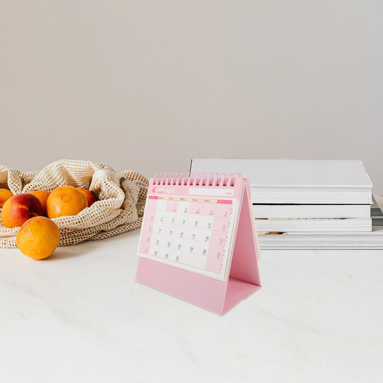 

2025 Desk Calendar Office Flip Small Pink Blocks Table Paper 2024 Organizer Mini Cute Desktop