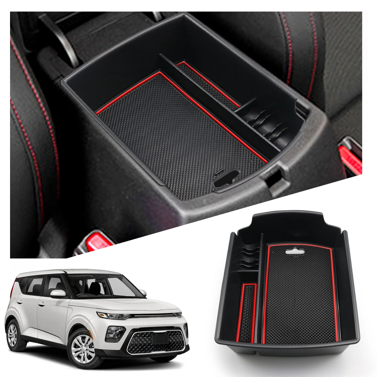 RUIYA ящик для хранения в подлокотнике автомобиля для Soul EV / Soul Booster / e-Soul 2020-2022 центральный контроль ontainer авто Интерьер ccessories