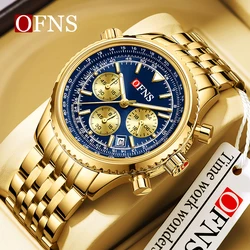 OFNS 5517 Top New Fashionable And Casual Men's Quartz Watch Style Steel Waterproof Six pin Calendar Luxury Business Men's Watch