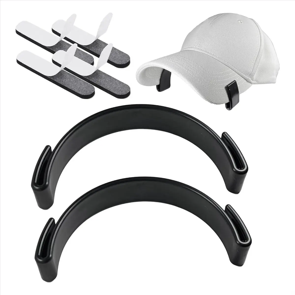 Hat Bill Bender, Hat Brim Bender, Hat Curving Band Brim Shaper for Caps, Comes with Hat Sizing Reducer Tape Black 2Pcs &LICG
