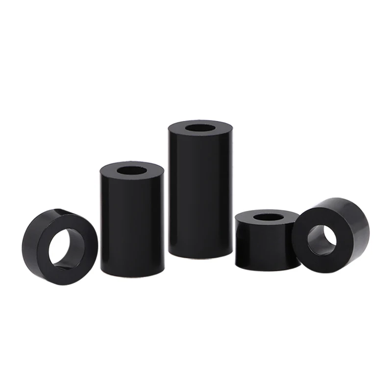 10/ 20/ 50pcs M3 M4 M5 M6 M8 M10 Black ABS Non-Threaded Hollowed Nylon Spacer Round Hollow Standoff Washer PCB Board Screw