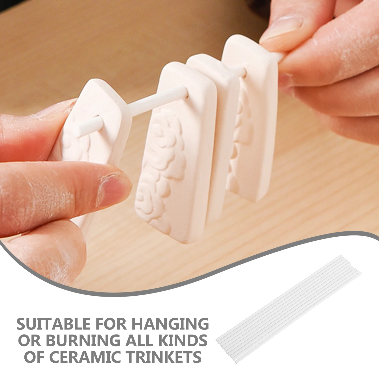 10pcs Kiln Firing Tools Ceramic Jewelry Rods for Pottery Accessories Burning High Temp Resistant Durable Refractory Stick Easy