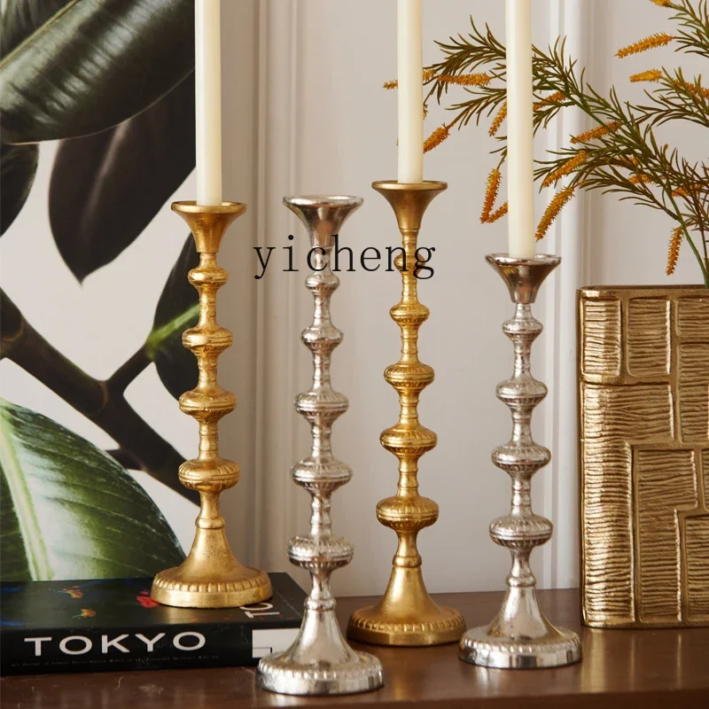 YFY  Modern Gold and Silver Roman Candlestick  Model Room  Candlestick Ornament