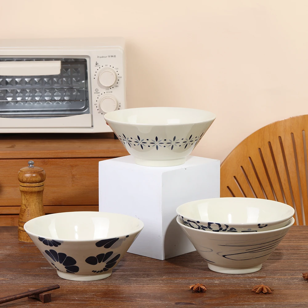 

SOLECASA Blue Dishes Set Creative Ceramic Rice Bowl Set Soup Bowl Fruit Bowl Household Bowl Set Kitchen Tableware Gift Box