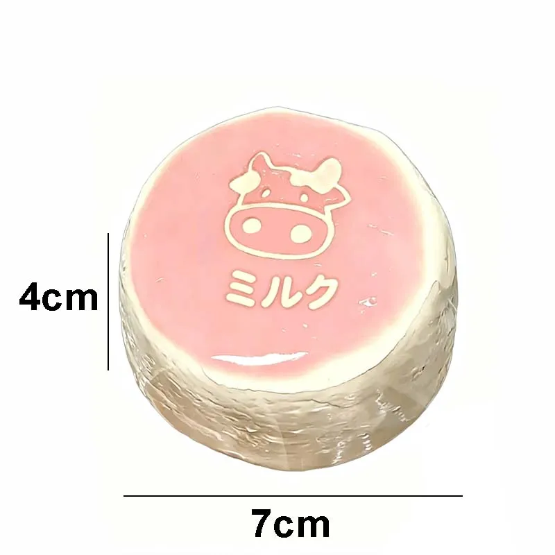 Kawaii Milk Cow Squishy Toy Soft Silicone Stress Reliever Slow Rising Squeeze Toys Cute Pink Fidget Toys for Alleviate Anxiety