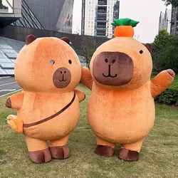 2.6M Capybara Mascot Costume Inflatable Cartoon Animal Adults Walking Doll Clothing Carnival Halloween Cosplay Fancy Dress Funny