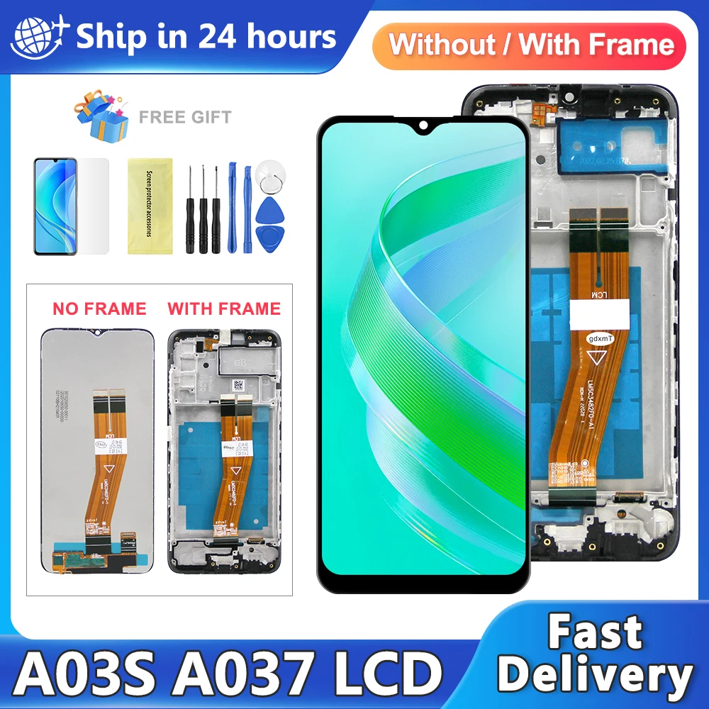 6.5'' For Samsung A03S LCD A037F A037M A037G A037U A037W LCD Display with Frame Digitizer Assembly For A03S LCD Display