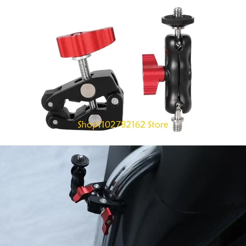 547B Round Bar Camera Bracket for Bike, Metal Clamp with 1/4 Screw