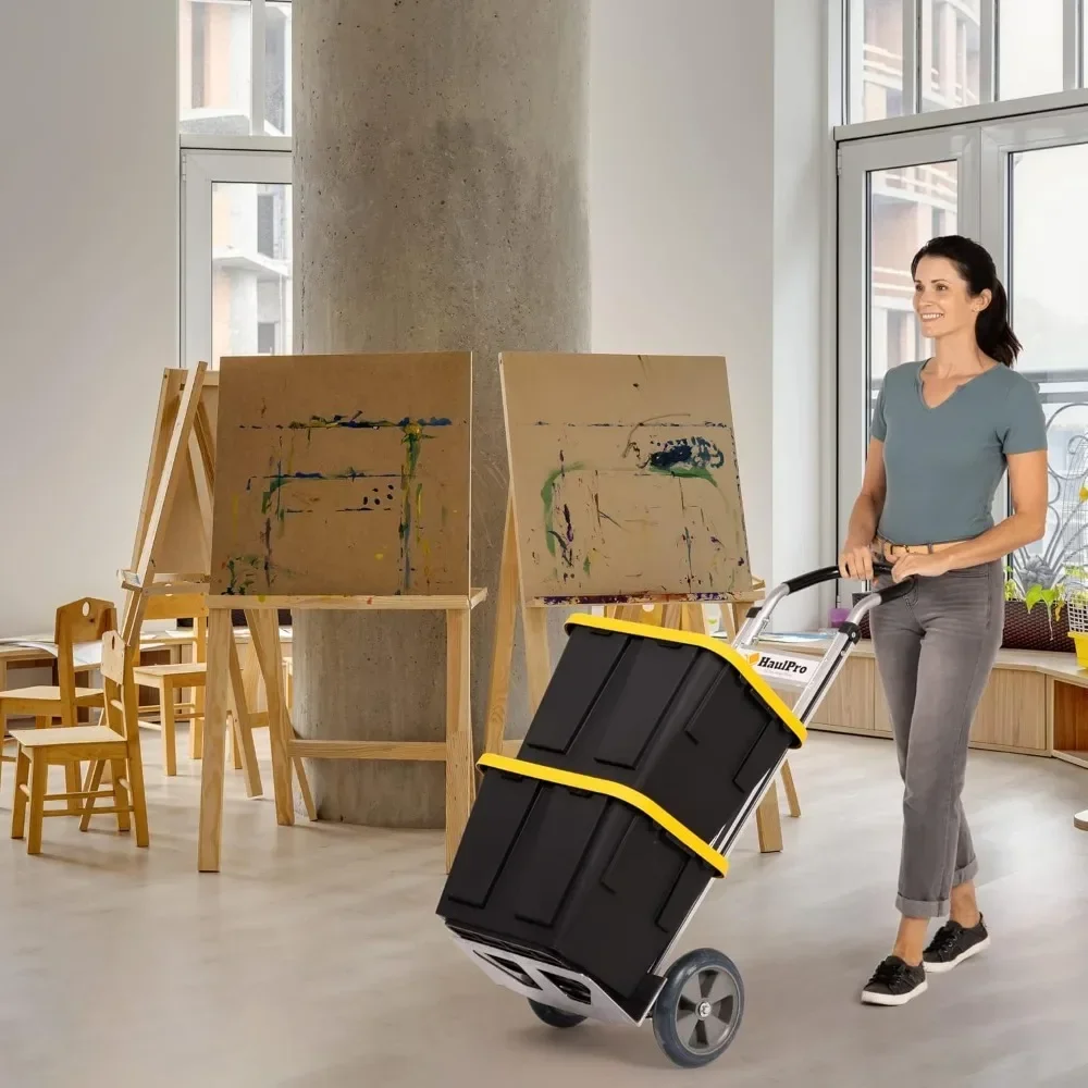 Carrello a mano per impieghi gravosi con maniglia ad anello orizzontale-capacità di 500 libbre-ruote in gomma da 10 ",-carrello in alluminio per lo spostamento