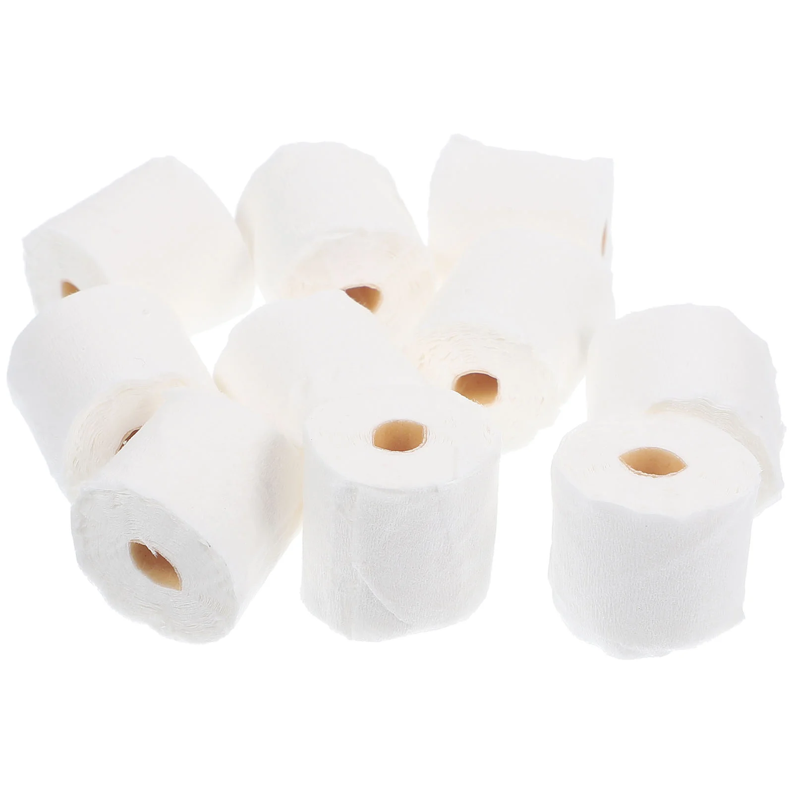 

10 Pcs Miniature Model Tube Paper Towels Pretend Play Toy Dollhouse Tissue Ornament Toilet