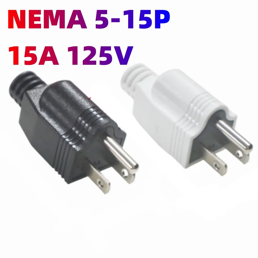 

Nema 5-15P US American 3 Pin AC Electrical Power Male Plug Adaptor Adapter Wire Rewireable Extension Cord Connector 15A 125V