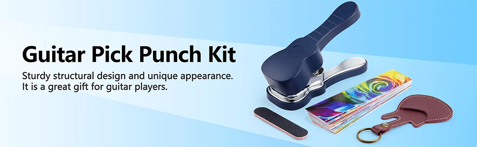 Gitarren-Pick-Punch-Set, 15 verschiedene Pick-Streifen, DIY-Maker-Werkzeug für mittelgroße Gitarren-Picks, einzigartiges Geschenk für Gitarrenliebhaber und Heimstudio – Detail 3