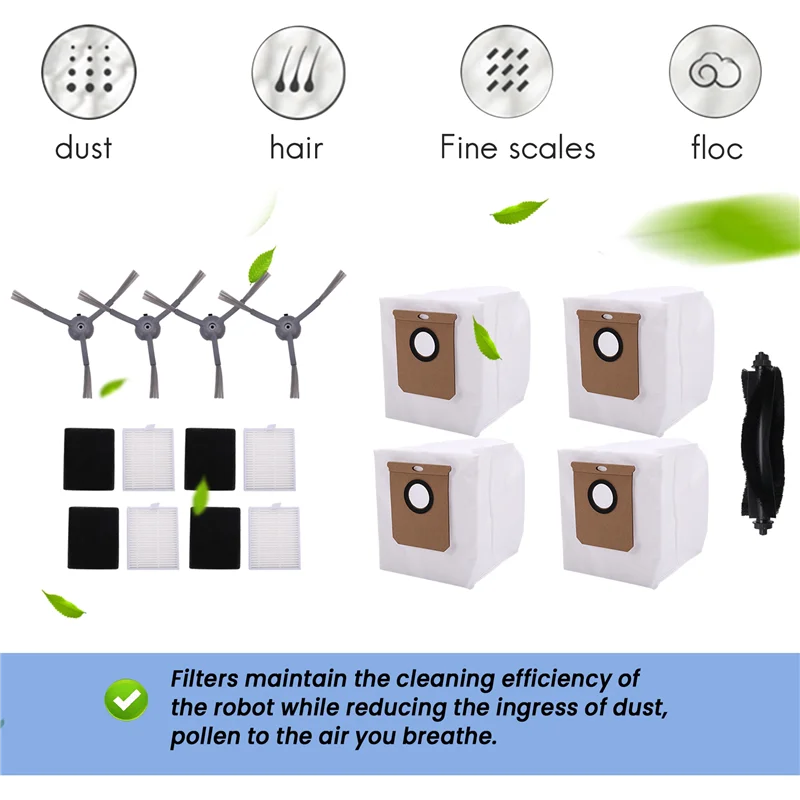 WHYY-bolsa de polvo con filtro Hepa de Cepillo Lateral de rodillo para Eufy Clean L50 / L50 SES / L60 / L60, pieza de accesorios para Robot aspirador