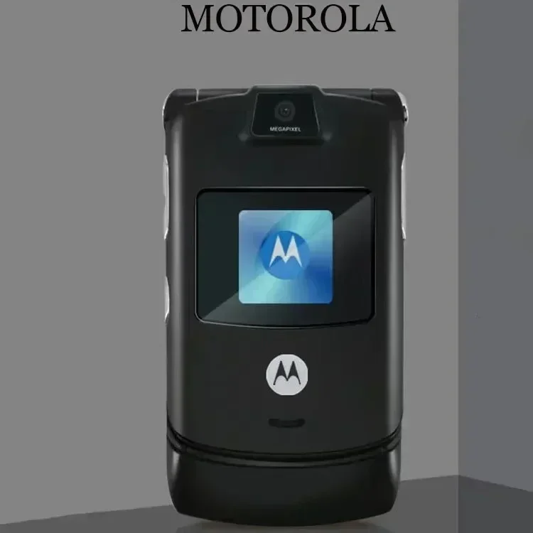 Original Motorola RAZR V3 Refurbished - Original Unlocked Flip Bluetooth Phone GSM 1.23 MP Camera 850/900/1800/1900 CSTN Display