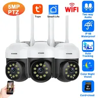 Tuya Smart Life 5MP Wifi CCTV Surveillance Camera System Color Night Vision Wireless PTZ IP  Security Camera Set Auto Tracking