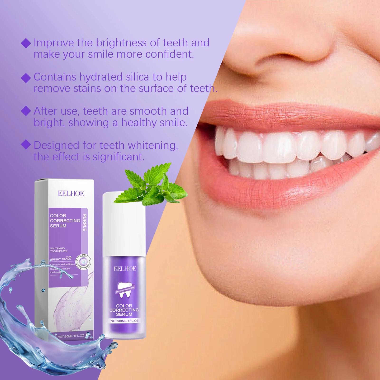 Oral Care Serum Deep Cleaning Effectively Removes Stains Yellow Teeth Long-Lasting Fresh Breath Minty Teeth Whitening Essence