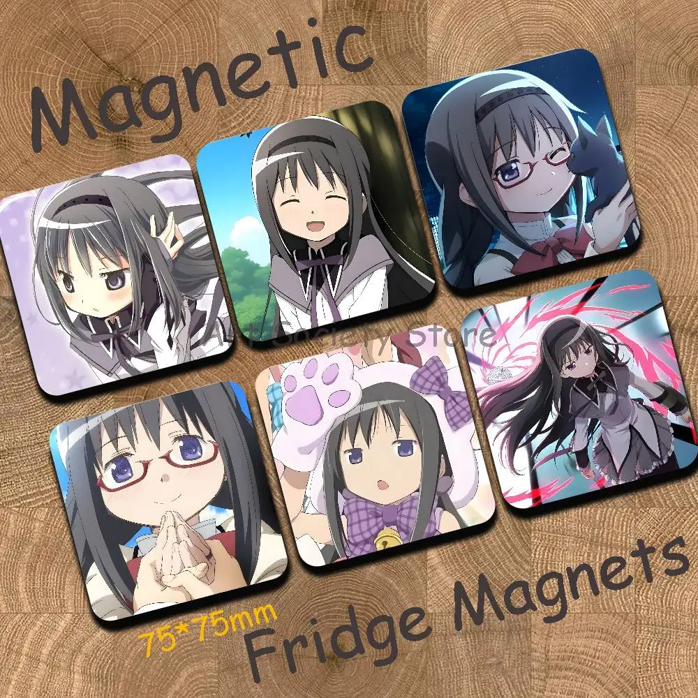P-Puella Magi Akemi H-Homura Sublimation Magnet Cartoon Anime CuteFridge Magnets Personalized Sublimation Products for Kitchen