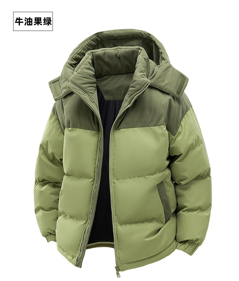 Men's Winter Thickened Cotton-Padded Jacket with Fleece Warm Cold-Proof 2025 Trendy Cotton-Padded Coat for Men