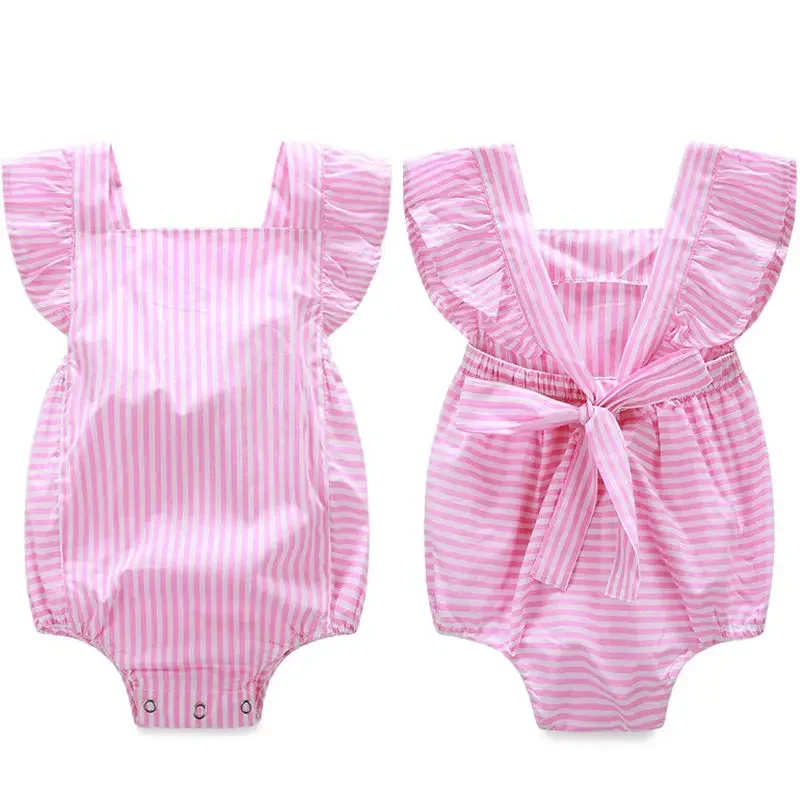 

Pink Princess Baby Girl Romper Jumpsuit Sunsuit, Striped Outfits, 0-18M