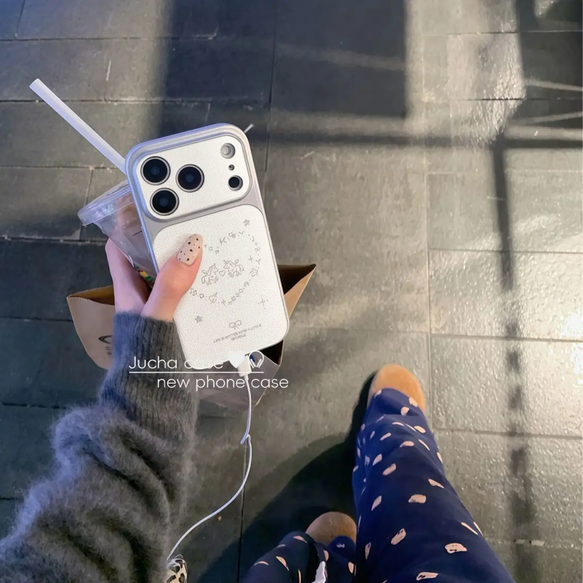 New Love Unicorn Cartoon Cute Blue Rabbit Bow Leather Phone Case For iPhone 17 16 15 14 13Pro Max Plus Advenced Anti Fall Cover