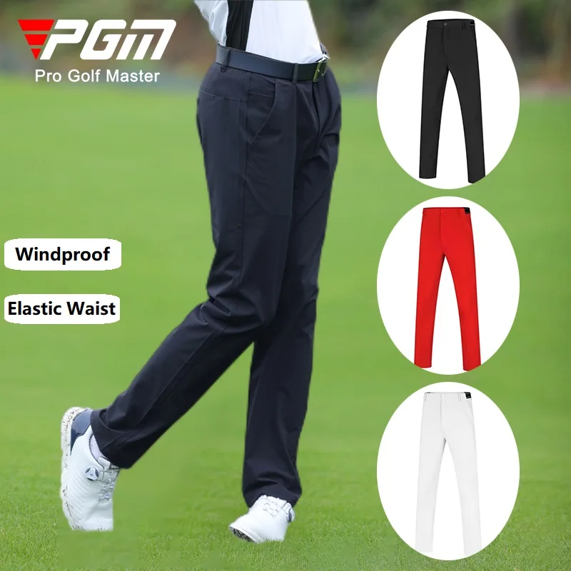 

PGM Golf Men's Clothing Elastic Straight Trousers Windproof Sports Golf Pants Male Autumn Spring Casual Ball Pants XXS-XXXL