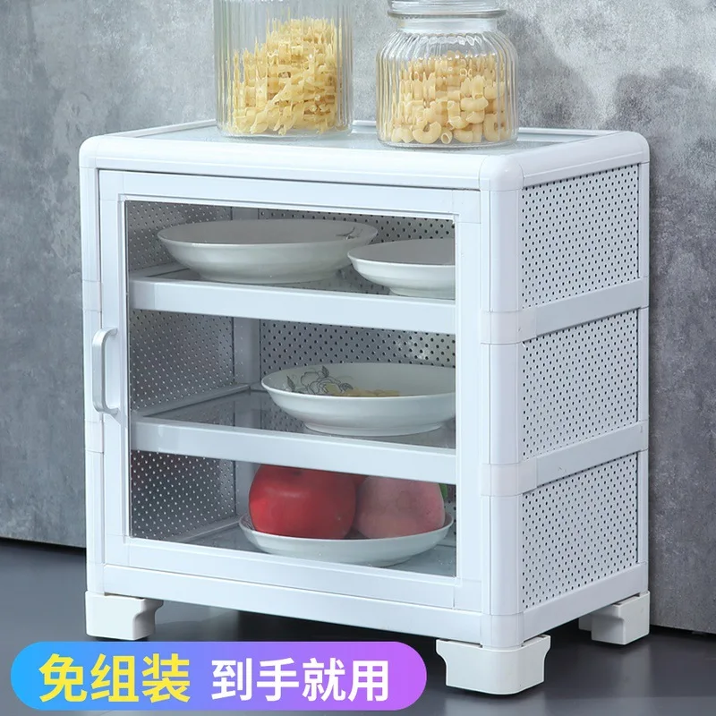 Cupboards Home Kitchen Storage Cabinets Vegetable Shelves Countertops Mini Small Simple Multifunctional Desktop Breathable