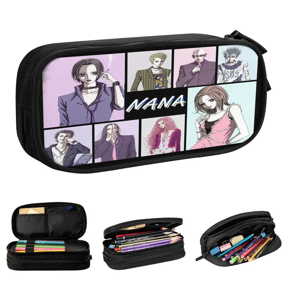 

Nana Osaki Komatsu Shinichi Pencil Cases Fashion Anime Manga Pen Holder Bags for Student Large Storage School Pencilcases