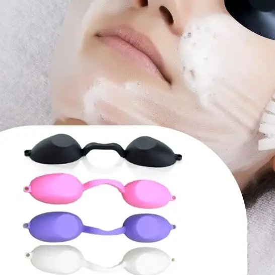 Silicone Protectve Eye Goggle For IPL Laser LED UV Lamp Treatment Flexible UV Eye Protection Sunbed Tanning Goggles Mask