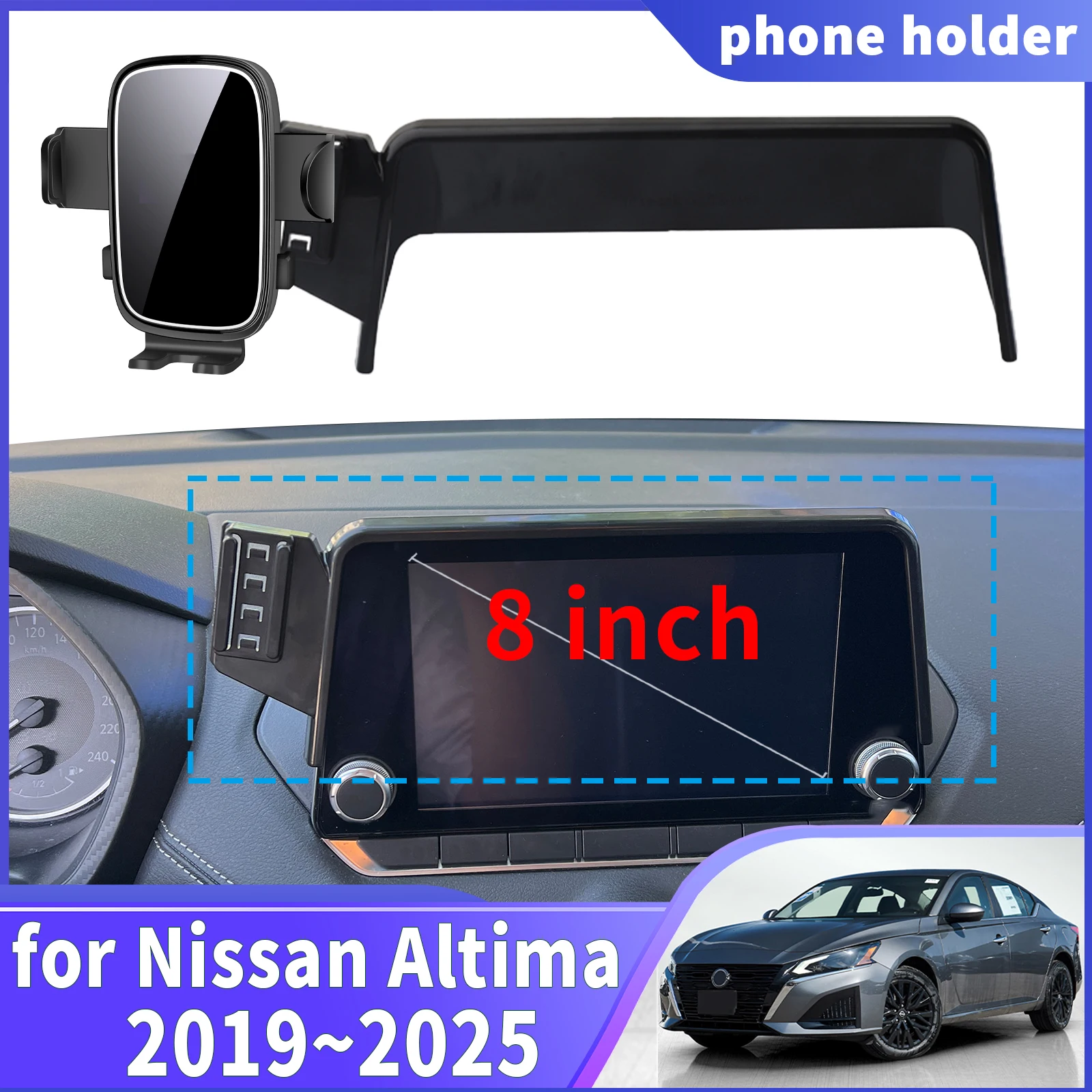 

fit for Nissan Altima L34 2019 2020 2021 2022 2023 2024 2025 8inch Navigation Phone Holder Mount Customized Car accessoires