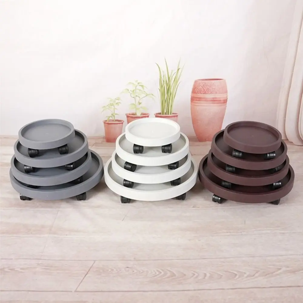 Movable Flower Plant Pot Tray Whith 360-degree Rolling Flower Plant Pot Base Plant Stand Base With Water Tray Flower Pot Tray