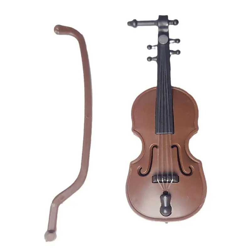 Violin Model Figurine Home Decor Violin Statue Vintage Desktop Decoration Miniature Violin With Stand Miniature Musical