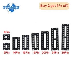 10PCS IC Socket Adaptor Solder DIP Integrated Circuits Sockets IC Seat 6P/8P/14P/16P/18P/20P/24P/28 Pin