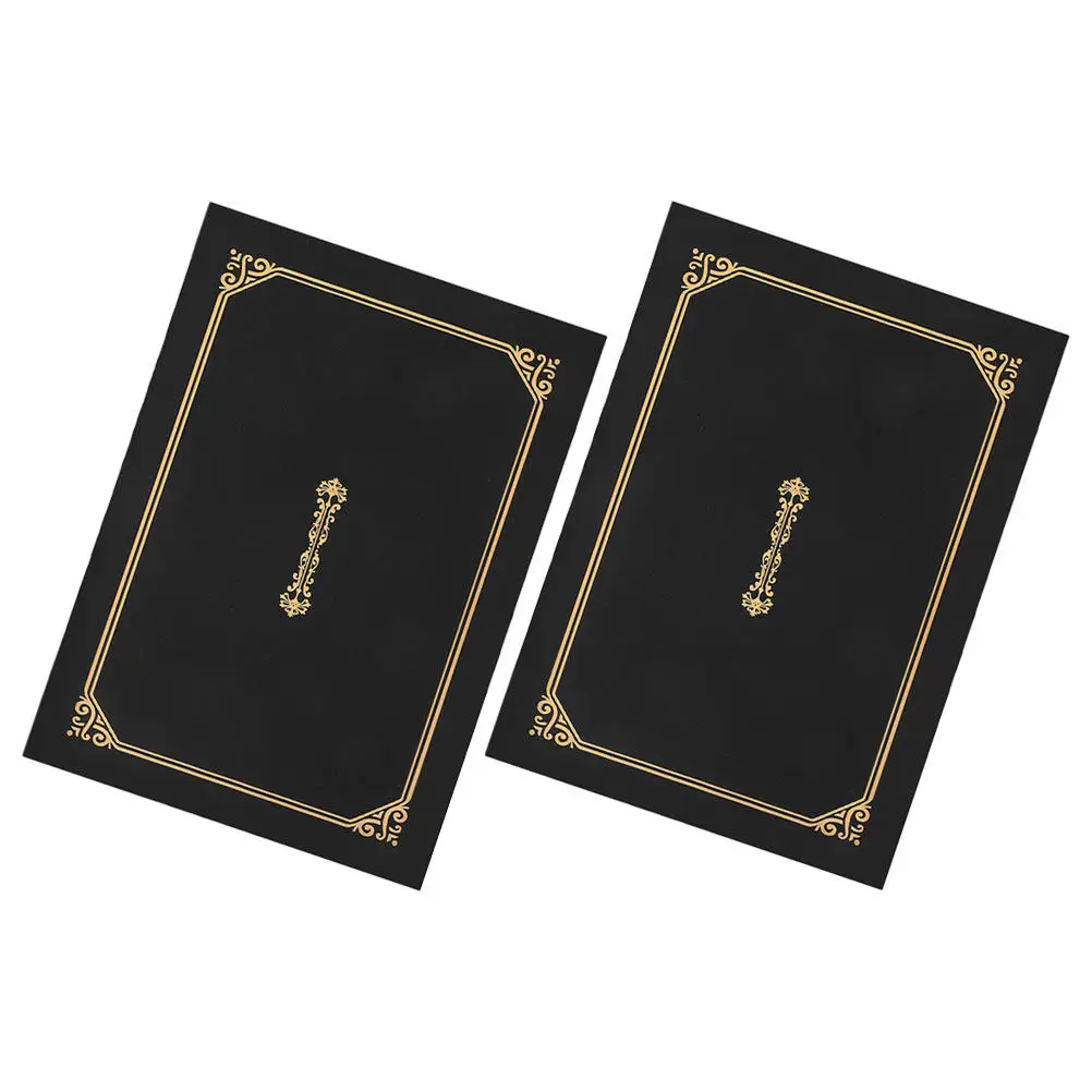 2Pcs A4 Document Folders Sleek Design Diploma Holder Sturdy Construction Award Certificates School Business Use