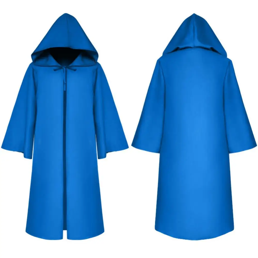Solid Color Hooded Cloak Adult Kids Cape Witch Vampires Halloween Masquerade Cloak