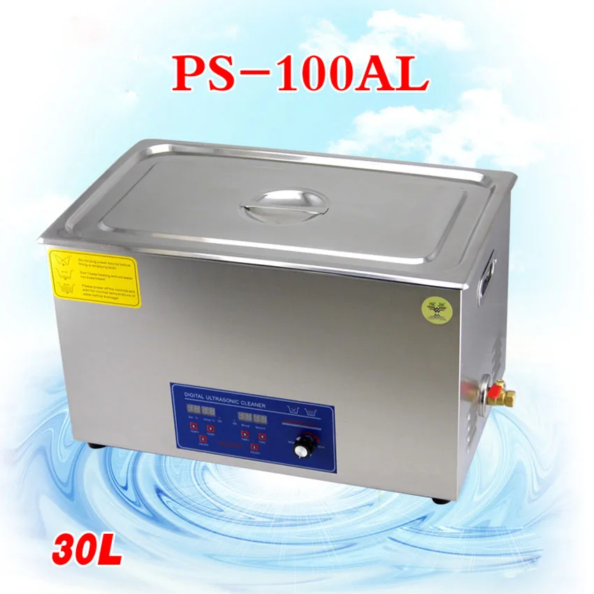 1PC PS-100AL Adjustable Power 240-600W Metal/Metal Wire Ultrasonic Cleaner 30L Tank Thickness 1.1MM