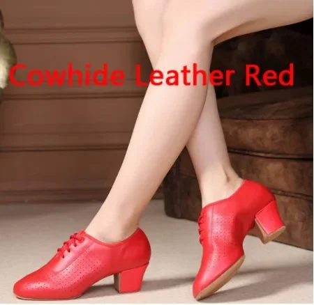 2024 Latin Dance Shoes For Women Teacher's Shoe Girls Ladies Leather Ballroom Waltz Tango Foxtrot Quick Step Dance Shoes BD