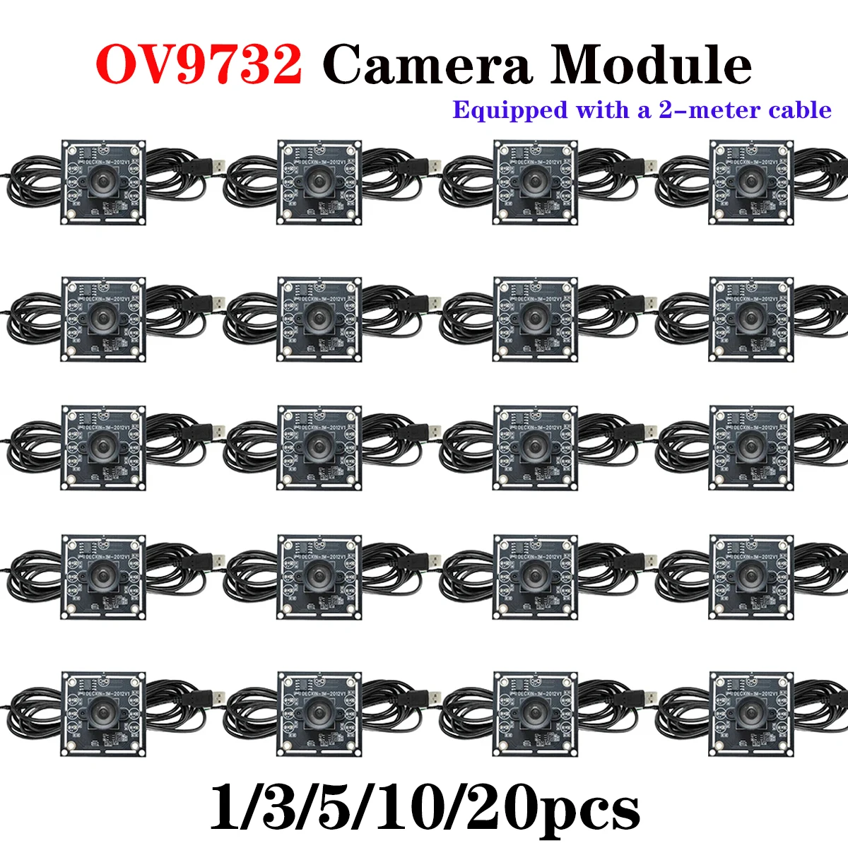 OV9732 USB 카메라 모듈 1MP HD 30FPS 100 ° 광각 수동 초점 플러그 플레이 무료 드라이버(WinXP/7/8/10/Android/Linux용) 2M 케이블
